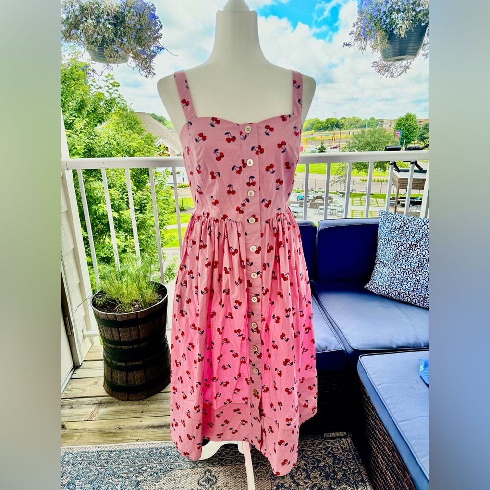 NWOT Kate Spade cherry toss poplin dress